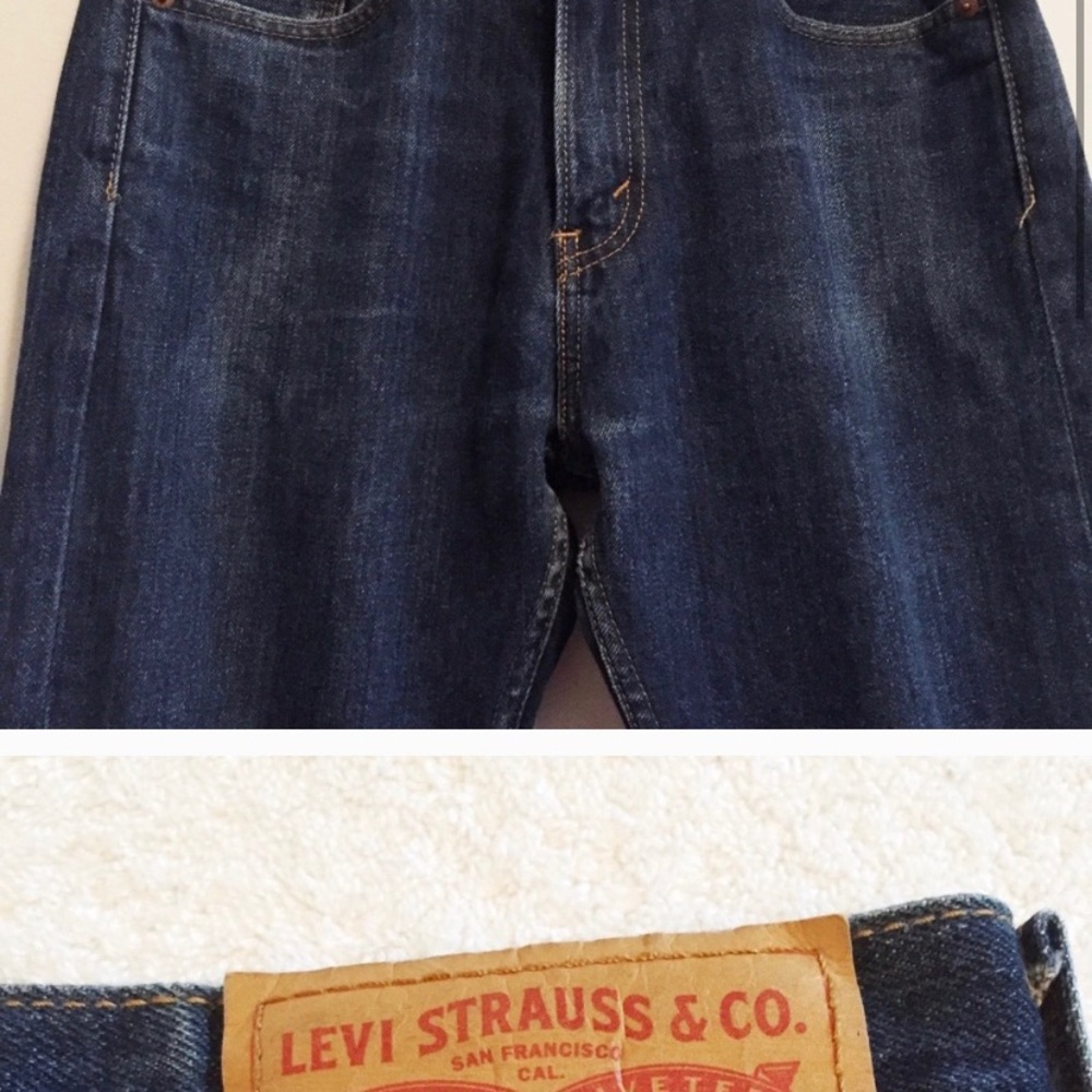 Levi 505 darkwash jeans high-waisted/straight-leg - Picture 3 of 5